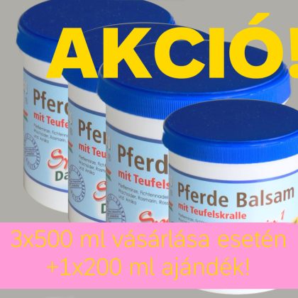 3x500ml + 1 db ajándék 200ml! 100% Vegán gyógynövényes lóbalzsam (500 ml) CristinenMoor Pferdebalsam Spezial 2 az 1-ben mit Teufelskralle