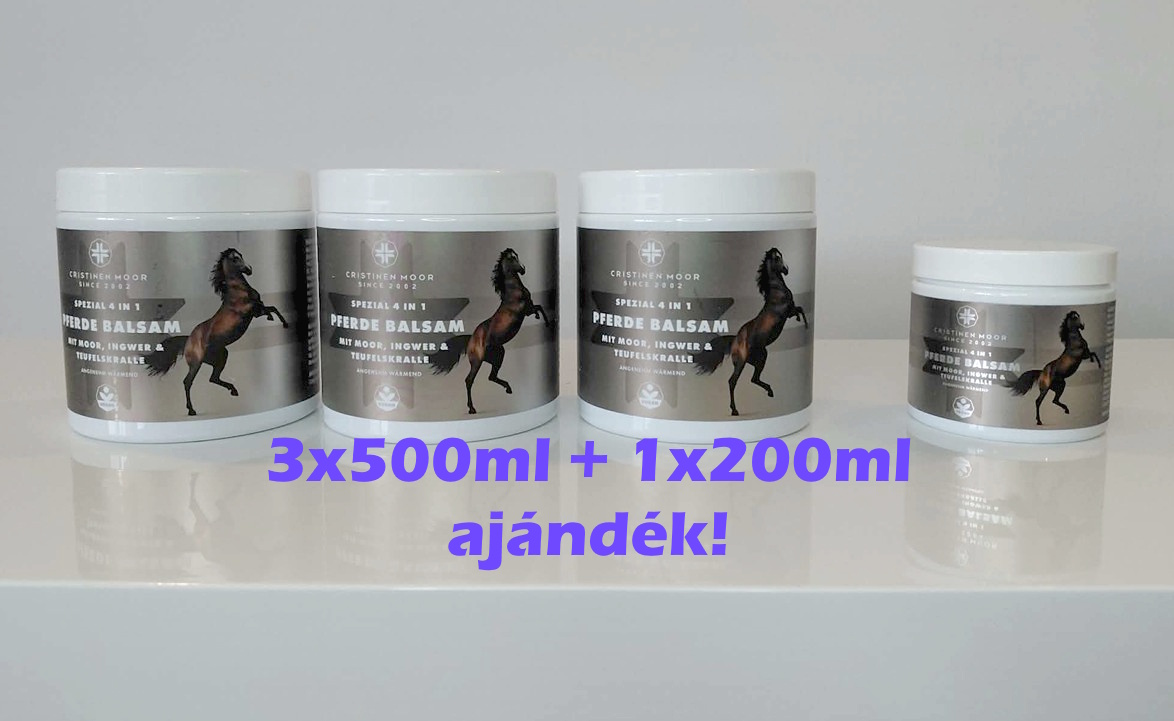 3xLóbalzsam gyógyiszappal és ördögkarommal 500ml - Melegítő krém | +1x200ml ajándék